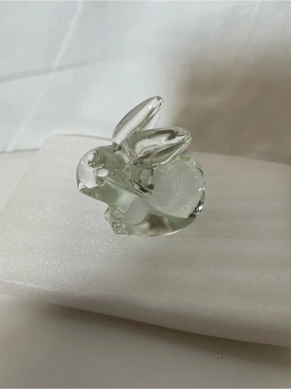 Clear Glass Bunny Figurine Decorative Accent